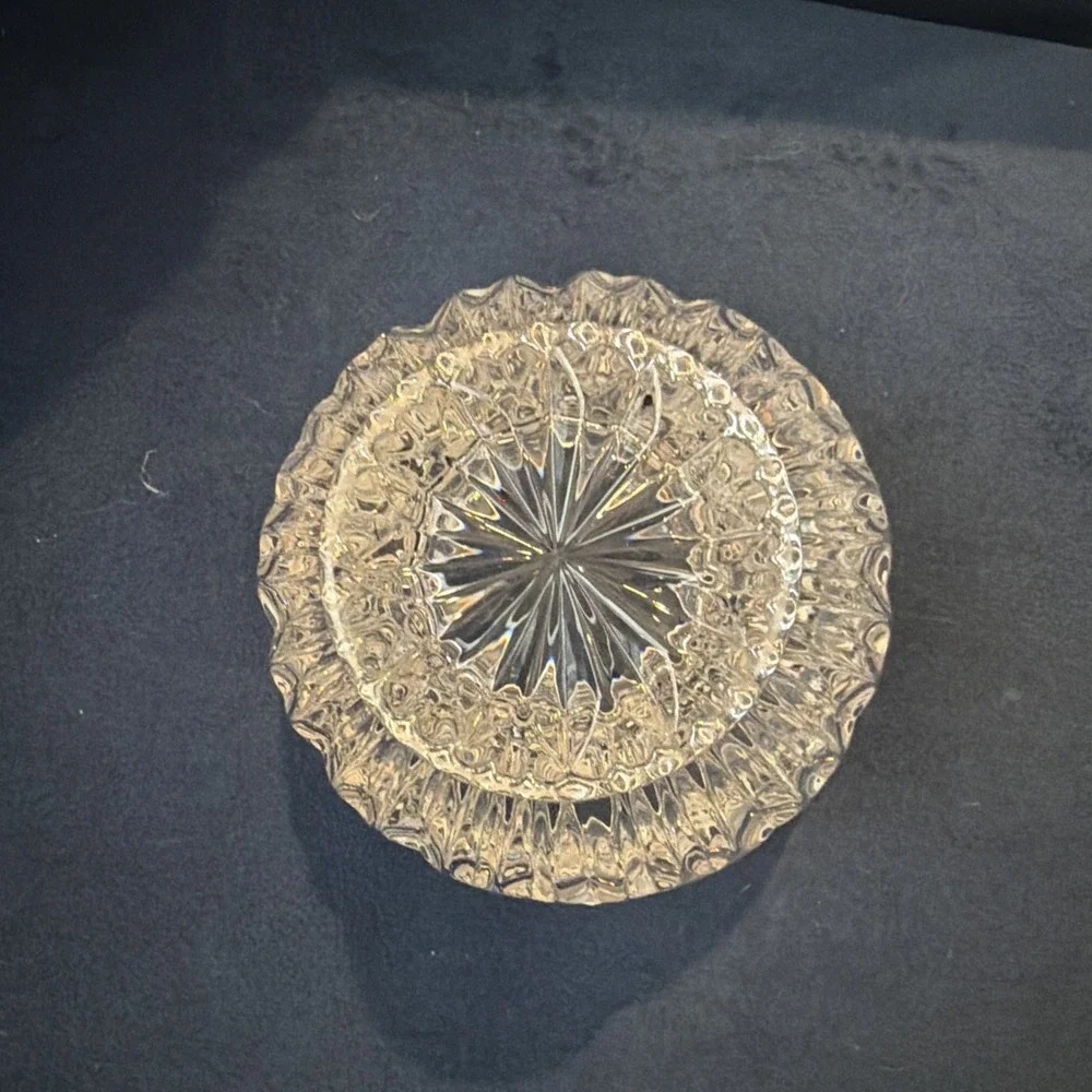 Vtg Oneida Heavy Crystal Southern Garden Rose Candy Dish Bowl 4
